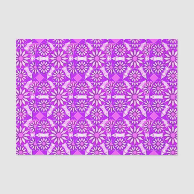 Mandala pattern, violet, orchid and pink tissue paper (Front)