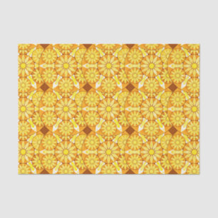 Mandala pattern, yellow, gold and brown tissue paper