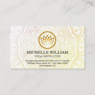 Mandala Pattern Yoga Flower Logo Business Card