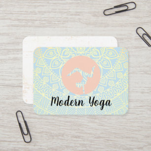 Mandala Pattern   Yoga Pose Logo Business Card