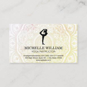 Mandala Pattern Yoga Stretch Pose Business Card