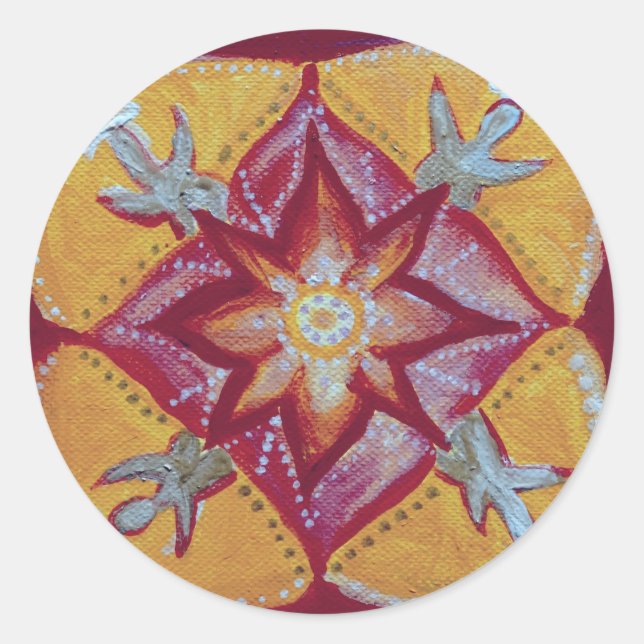 Mandala Peace Classic Round Sticker, Glossy Sticker (Front)