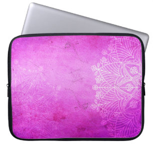 Mandala pink design meditation zen laptop sleeve