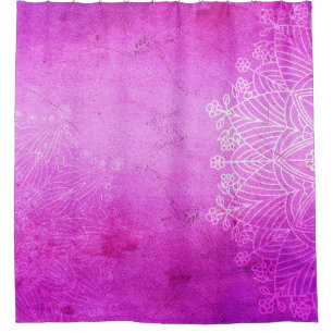 Mandala pink design meditation zen shower curtain