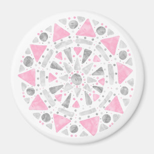 Mandala Pink Grey White Demigirl Pride Flag Magnet