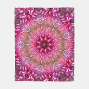 Mandala Pink Kaleidoscope Pattern  Fleece Blanket