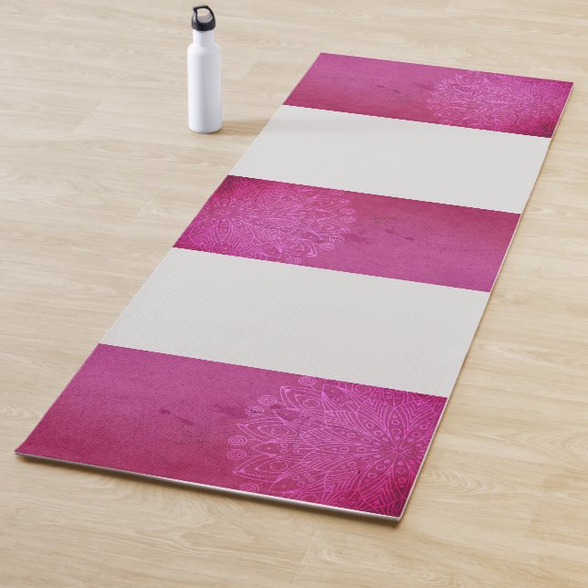 Mandala Pink Yoga Meditation Mat (In Situ)