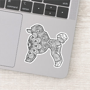 Mandala Poodle Dog Art Sticker