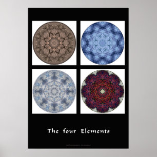 Mandala print - "The four elements"