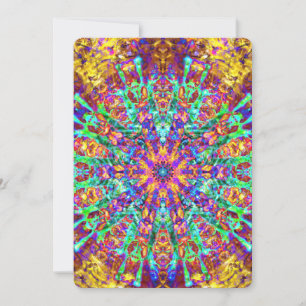 Mandala Psychedelic Trippy Hippie Colour Splash Invitation