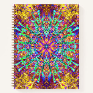 Mandala Psychedelic Trippy Hippie Colour Splash Notebook