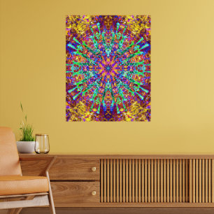 Mandala Psychedelic Trippy Hippie Colour Splash Poster
