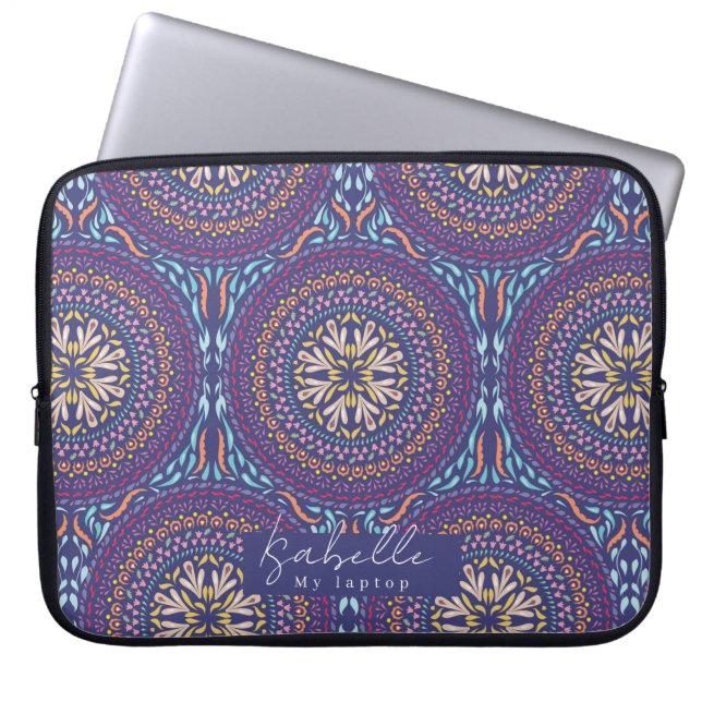 Mandala Purple Laptop Sleeve (Front)