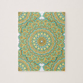Mandala Puzzle in Green/Yellow