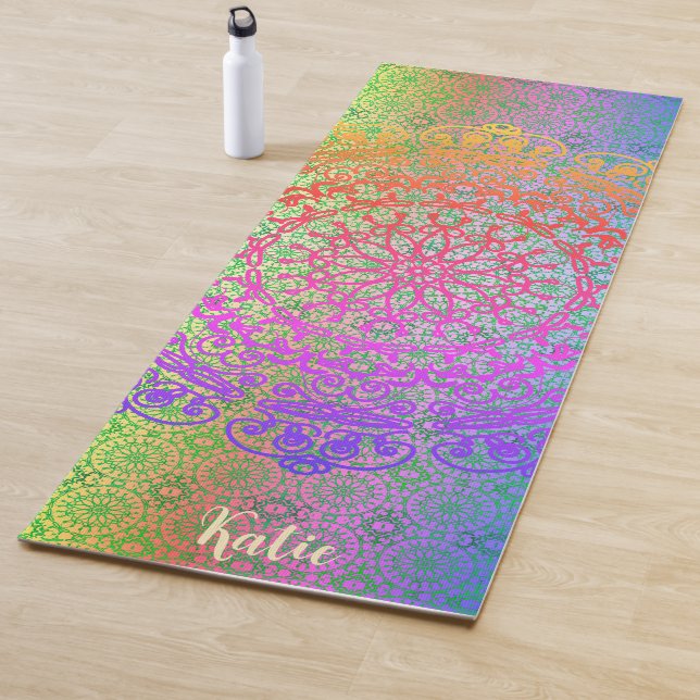 Mandala Rainbow Colors Yoga Mat (In Situ)