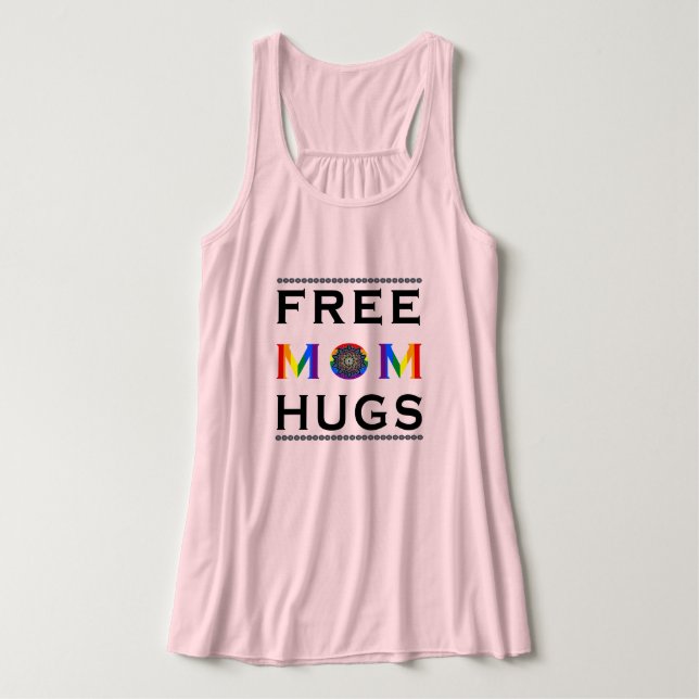 Mandala Rainbow Free Mum Hugs Singlet (Design Front)