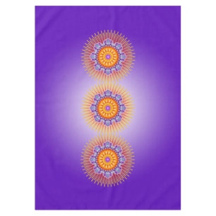 Mandala Rays Yellow Violet + your ideas Tablecloth