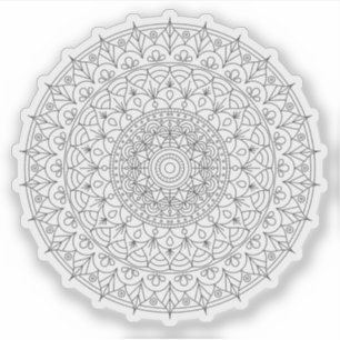 Mandala Retro hand drawn  black & white flower