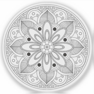 Mandala Retro hand drawn organic black and white
