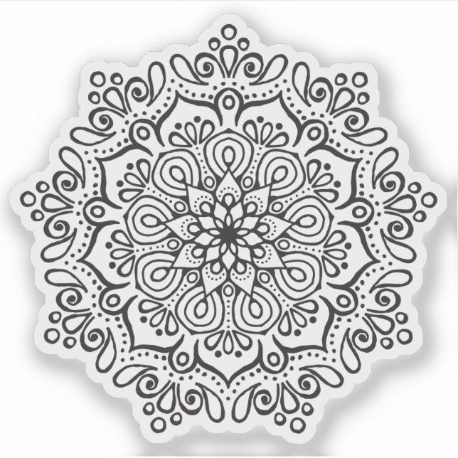 Mandala Retro hand drawn organic black and white (Front)
