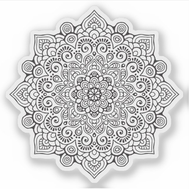 Mandala Retro hand drawn organic black and white (Front)