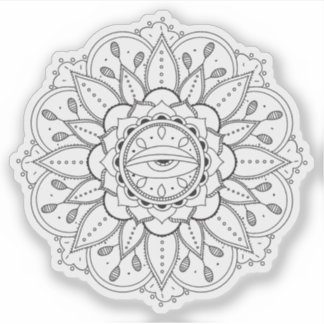 Mandala Retro hand drawn tattoo henna flower eye