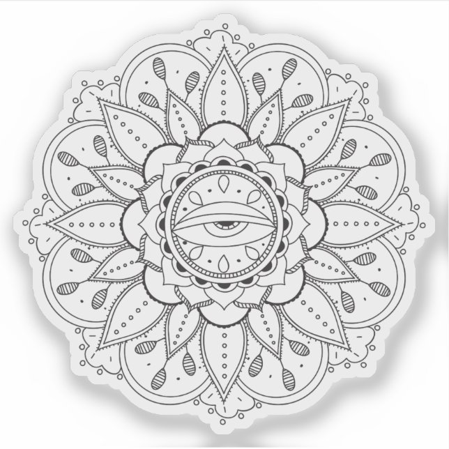 Mandala Retro hand drawn tattoo henna flower eye (Front)