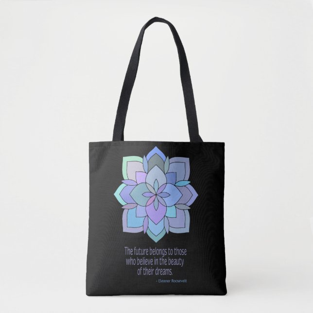 Mandala Roosevelt Beauty Quote Tote Bag (Front)