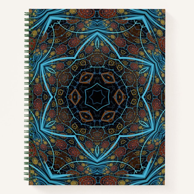 Mandala Rosette Boho Bohemian Style Dandy Pattern Notebook (Front)