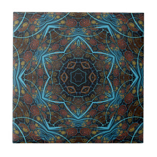 Mandala Rosette Boho Bohemian Style Dandy Pattern Tile