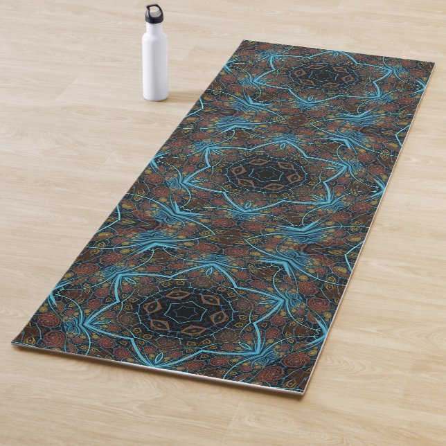 Mandala Rosette Boho Bohemian Style Dandy Pattern Yoga Mat (In Situ)