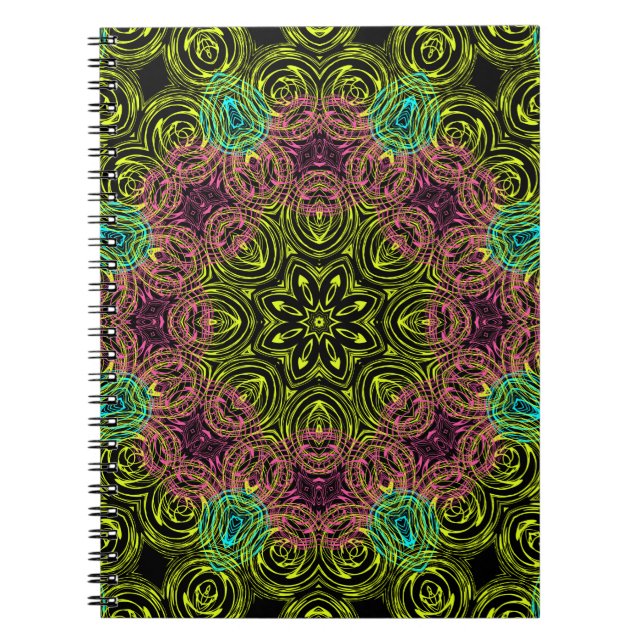 Mandala round kaleidoscope ornamental decoration c notebook (Front)