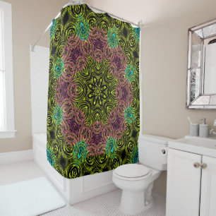 Mandala round kaleidoscope ornamental decoration c shower curtain