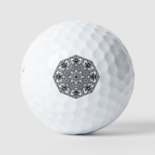 Mandala Round Ornament Golf Balls (Front)