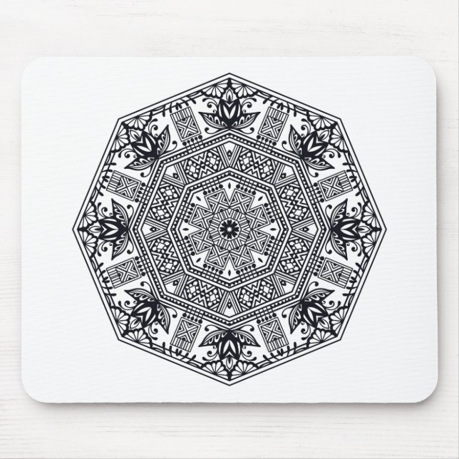 Mandala Round Ornament Mouse Pad (Front)