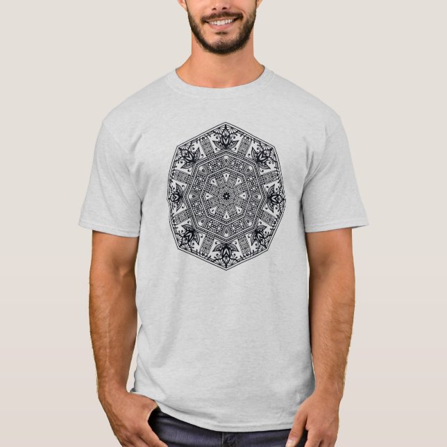 Mandala Round Ornament T-Shirt (Front)