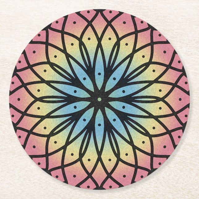 Mandala Round Paper Coaster (Front)