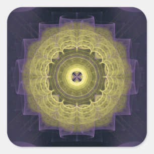 Mandala round pattern square sticker