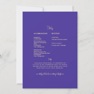 Mandala Royal Blue Wedding Details Invitation