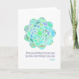 Mandala Rumi Joy Quote Card