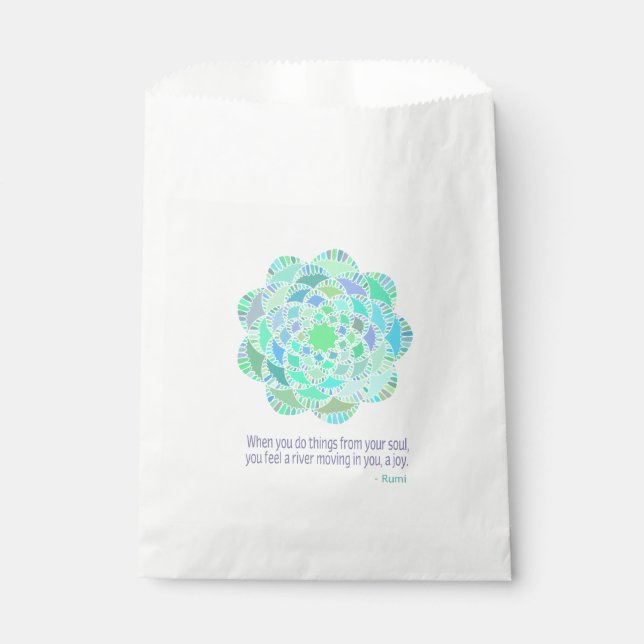 Mandala Rumi Joy Quote Favour Bags (Front)