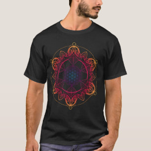 Mandala Sacred Fractal Geometry Yoga Spiritual Med T-Shirt