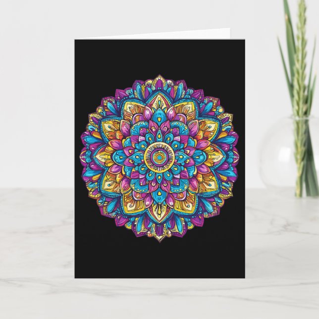 Mandala Sacred Geometry Meditation  Card (Front)