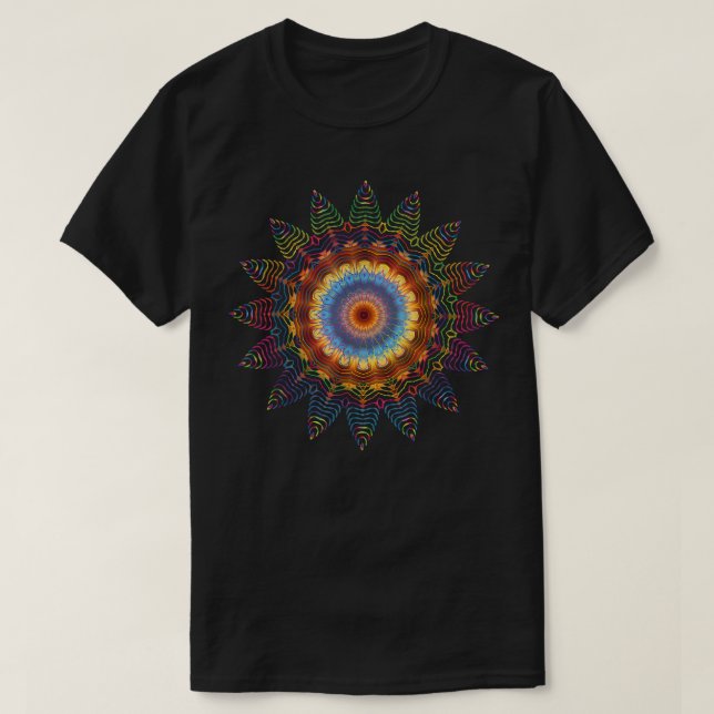 Mandala Sacred Geometry Prana Art Yoga Mantra Om G T-Shirt (Design Front)