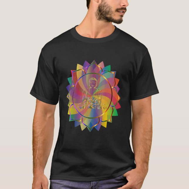 Mandala Sacred Geometry Prana Yoga Mantra Om T-Shirt (Front)