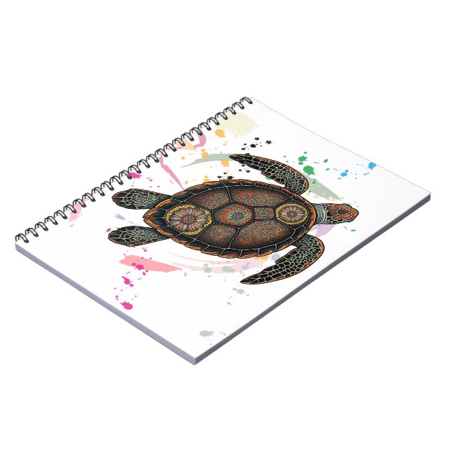 Mandala sea turtle design notebook (Left Side)