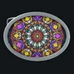 Mandala Stained Glass Floral Artwork Belt Buckle<br><div class="desc">Stained Glass Floral Mandala Artwork design.</div>