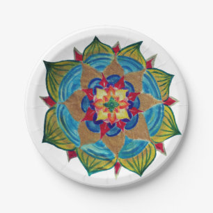 Mandala Star Flower Paper Plates