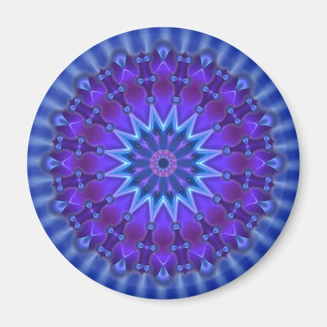 Mandala star in blue | royal flower magnet (Front)