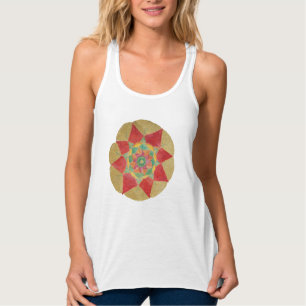 Mandala Star Sacred Geometry Tank Top, White